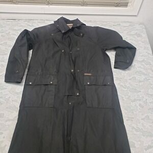 Driza Bone Coat Mens XL Black Delux Riding Coat Pockets Long Sleeve